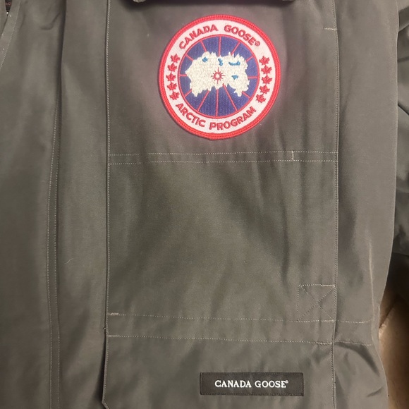 Canada Goose Expedition Parka Heritage Grey Black Jacket Size L - Picture 2 of 13